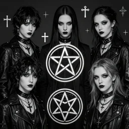 occult, crosses, pentagrams, nu - goth fashion, by artgerm, james jean, tom bagshaw, gerald brom, vaporwave colors, lofi colors, vaporwave, 4 k, smooth, hd, symmetrical, 2 point lighting