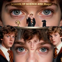 sharp, highly detailed, high quality still from a 2 0 2 0 sci fi color movie, set in 1 9 5 5 in an alternate universe, mid distant shot of three students practicing magic, at the'school of science and magic ', good lighting, in focus, detailed eyes, realistic faces and details, award winning lighting