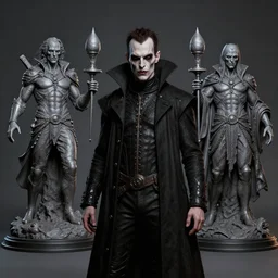 studio portrait of mr sinister by rembrandt, pan's labyrinth movie still frame of vampiric mr sinister, mcu nathaniel essex mr sinister by wayne barlowe by caravaggio, 3 d fantasy character sculpture by beksinski