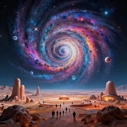 the inside of a night club set on an exo planet, Little planet, An Odyssey Beyond Reality, cinematic, hyper realism, high detail, octane render, unreal engine, 8k, vibrant color, from the spirals of galaxies to the hexagonal shapes of snow crystals!, a desolate alien world full of rich colors!!, unique architecture, by andrea chiampo and chet zar