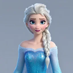 realistic portrait of elsa from frozen as a real person, 3 d render by mandy jurgens, artgerm, and lu ji, blue hair, centered, artsation contest winner, cgsociety, cryengine, concept art, photorealism, daz 3 d, sketchfab, zbrush, vray : 1