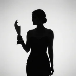 woman sihouette, award winning black and white photography