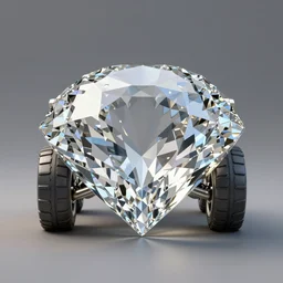 a diamond car, hyperrealistic, concept art, octane render, unreal engine 5, trending on artstation, high quality, highly detailed, 8 k hdr, product photo, centered, soft lighting, path traced, low contrast, high coherence, symmetrical