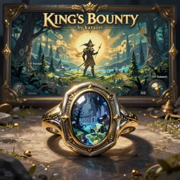 a very close - up lotr ring, in concept art of main menu loading screen background. for russian mmorpg king's bounty by katauri, by 司 机, 橡 树 山 雨, 黄 凤 年 啊, artstation, behance, style of hearthstone