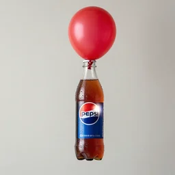 a pepsi bottle as a balloon, by jack stauber