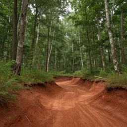 deciduous forest in a humid subtropical climate with red clay soil, award winning fantasy concept art