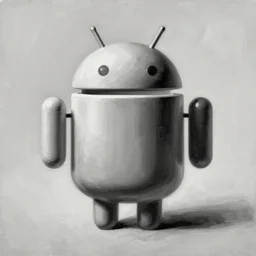 soft android concept art oil painting, black and white, by jama jurabaev, minimalist, brush hard, artstation