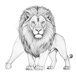 geometrical line drawing of a lion