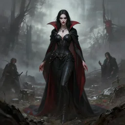 goddess of the vampire land, highly detailed, digital painting, artstation, concept art, smooth, sharp focus, illustration, unreal engine 5, 8 k, art by artgerm and greg rutkowski and edgar maxence