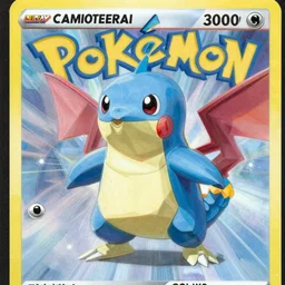 “pokémon trading card for a new creature as painted by Masako Yamashita and Atsuko Nishida”