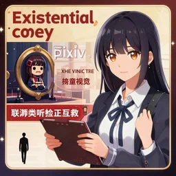 existential comedy, Visual Novel key visual, award-winning digital art on Pixiv, trending on Artstation