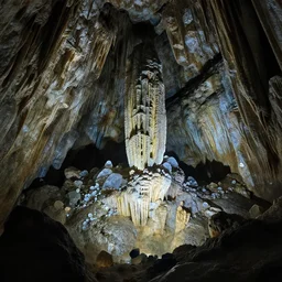 crystal cave, dramatic lighting