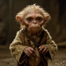 a cinematic still of gollum as indiana jones in in indiana jones and the last crusade ( 1 9 8 9 ),