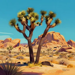 concept art by jama jurabaev, cel shaded, cinematic shot, trending on artstation, high quality, brush stroke, vibrant colors, joshua tree national park