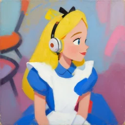 greg manchess portrait painting of alice in wonderland as overwatch character, medium shot, asymmetrical, profile picture, organic painting, sunny day, matte painting, bold shapes, hard edges, street art, trending on artstation, by huang guangjian and gil elvgren and brom