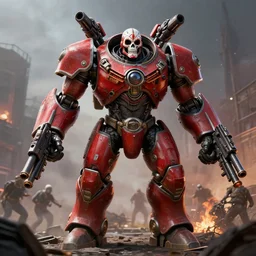 ultra realistic, photo realistic super mutant with mini guns 7 5 mm, massive over 1 5 feet tall, dual - wield mini - guns, ragnoraking, massacring the nypd octane rednering, unreal engine, digital art, 8 k resolution, art style marc simonetti, mutant wears day of the dead mask