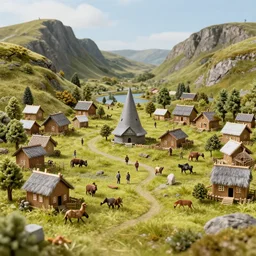 diorama From the villages of the Norse