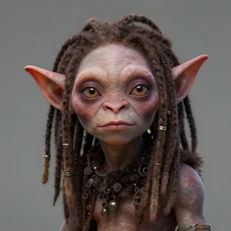 rastifarian goblin with dreadlocks, highly detailed, portrait, character art by Fiona Staples,