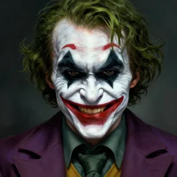 a face of half batman half joker, digital painting, amazing detail, artstation, cgsociety