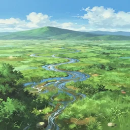 landscape, detailed, liquid, tranding on artstation, super realistic, ufotable art style