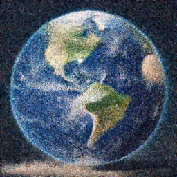 people walking on an Earth that is 1 percent of its current size.