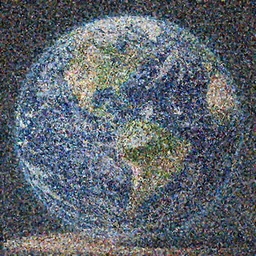 people walking on an Earth that is 1 percent of its current size.