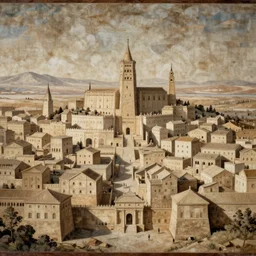 a city, 5th century BC painting
