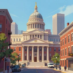 city of boston, drawn by walt disney, digital painting, 4 k