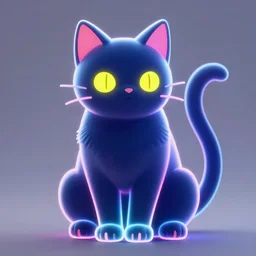 god of cats, neon, trending on artstation