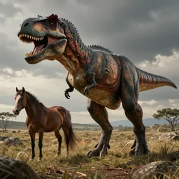 [ [ [ [ t rex ] ] ] ] and a horse with legs, hands, walking, soft, black and white photograph, 1 8 5 0 s