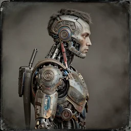 a beautiful bara male cyborg, unreal engine, portrait, tintype, side - view, f / 2. 8, 1 6 k, perfectionism, halfrear lighting, insanely detailed and intricate, hypermaximalist, ornate, hyper realistic, super detailed