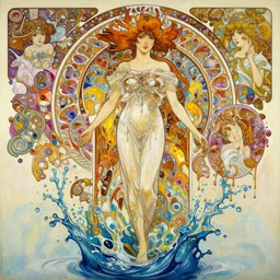 an hiper intricate oil painting of a beautifull woman surounded by hiper detailed inkdrop in water, splashy oilpaint, fluid acrilic art, melting colorfull wax drips, colorfull, excelent composition, wide shot, by yoshitaka amano, by greg rutkowski, by alphonse mucha by jeremyg lipkinng, by rhads, by