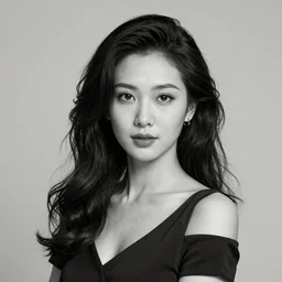 a portrait of an elegant lady, duotone
