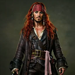 portrait painting of a 3 0 years old rugged masculine muscular male pirate long long hair soft hair flowing hair crimson hair upper body only open long coat elegant rugged handsome unreal render cinematic lighting art 1 9 2 0 period drama by bussiere rutkowski andreas rocha