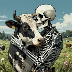 death hugging a cow by shepard farley
