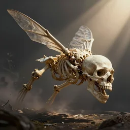 flyer of jawless skulls skeletons in the style of lozeau