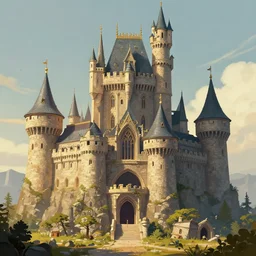 postmodern style castle, digital art, trending on art station