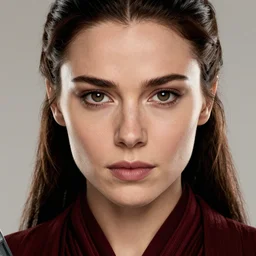 movie poster by iain mccaig and magali villeneuve, a beautiful woman jedi master, symetrical face. highly detailed. star wars expanded universe, she is about 2 0 years old, wearing jedi robes. star destroyer
