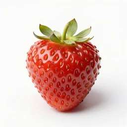 jade strawberries, photorealistic, isolated on a pure white background, centered, entire object in frame, sharp focus, soft studio lighting