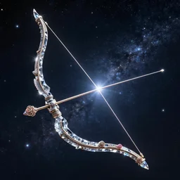 beautiful physical render of a sacred bow made of crystal that can shoot through the universe, starry night sky shining over, by makoto shinkai, studio ghibli, beeple, giovanni paolo panini, raphael lacoste and zigor samaniego, 2 0 th century fox film corporation, paramount pictures, rose decorative, featherwing, exquisite, metal, structure, c 4 d, 3 d render, unreal engines, light effect, hyper detailed, 4 k hd