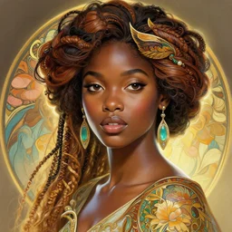 beautiful black girl, cute, intricate, highly detailed, digital painting, trending on artstation, concept art, smooth, sharp focus, backlit, rim light, vivid colors, illustration, unreal engine 5, 8 k, art by rossdraws and alphonse mucha
