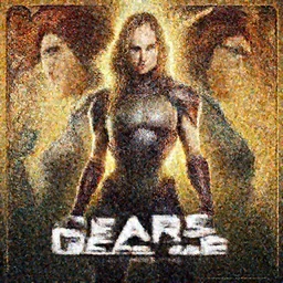 Symmetric movie poster of Cara delevingne as Samus Aran , Gears of War cover art, ultra wide lens shot,cinematic lighting, beautiful,art by Artgerm and Greg Rutkowski and Alphonse Mucha