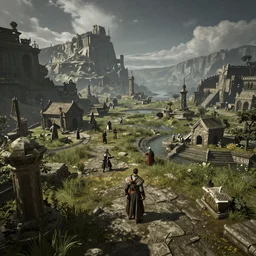 Leaked screenshots from new Elder Scroll game, landscape, 4K, fantasy matte painting, highly detailed, super wide angle