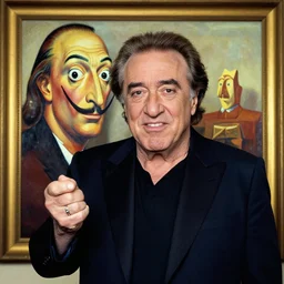 danny devito with a salvador dali mustasche, salvado 4 dali painting style