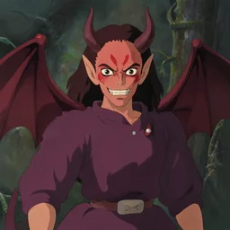 an epic portrait of a unique demon by studio ghibli