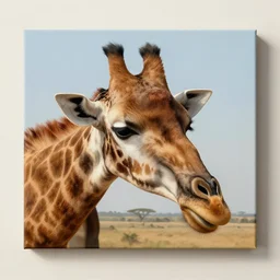 a full head shot, detailed photograph of a dreaming giraffe in a distance landscape, photorealism ultradetailed digital art, irina french, heraldo ortega, mandy jurgens, golden ratio, art canvas, award winning, masterpiece trending on artstation 8 k 1 5 0 mpx, hasselblade wide shot