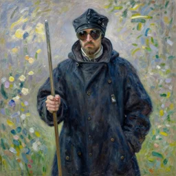 plague doctor in the style of claude monet