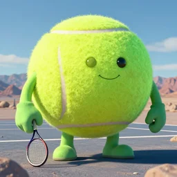 a cinematic scene tennis ball monster from the cthulhu in nevada test side, lovecraft, concept art by basil gogos, dramatic lighting, ultra hd, hdr, 8 k