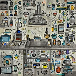 kitchen, by yves tanguy