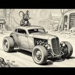 a detailed painting of a martian hot - rod, by mouse! and moebius, lowbrow, scifi, cinematic, concept art, detailed, intricate lines, trending on artstation